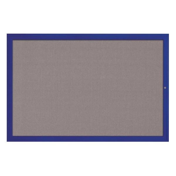 Hinge-less Radius Corkboard, 24"x36", Satin Alum Frame/Buff